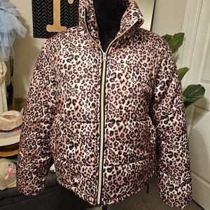 S-M Leopard Print Puffer Jacket Worn Once